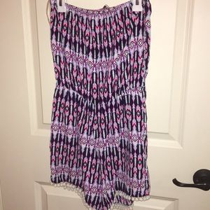 Colorful Strapless Romper